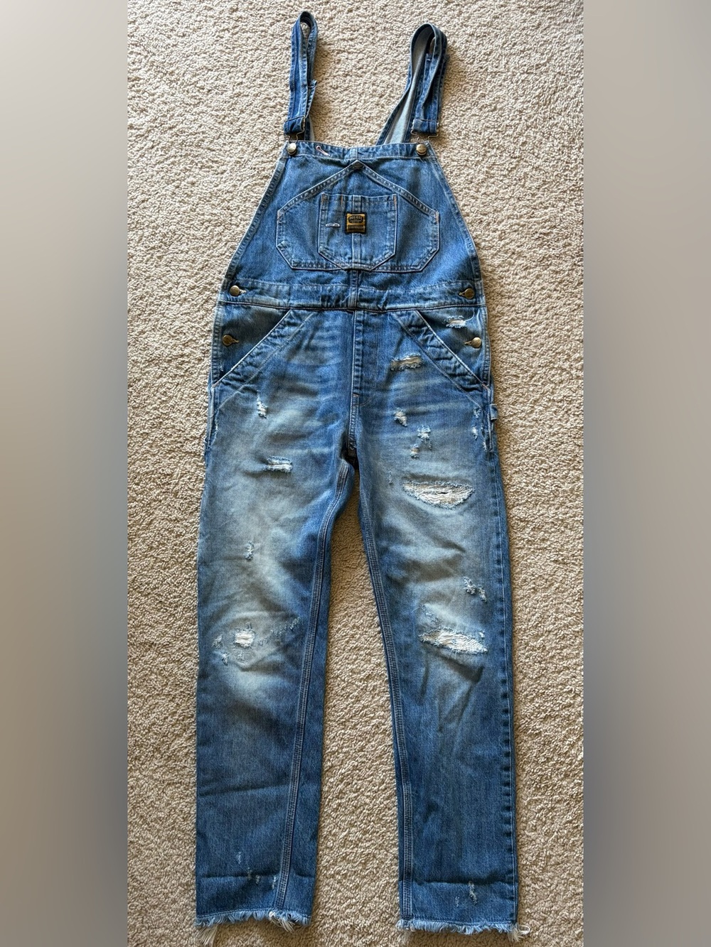 Vintage-Inspired Washington Dee Cee Luxury Distressed Denim Overalls Italy 24